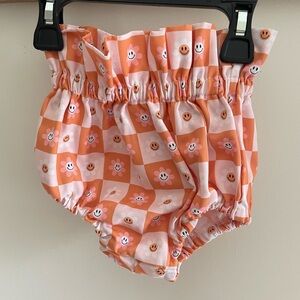 Orange Smiley Flower Diaper Cover